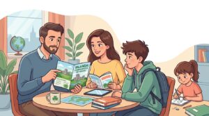 Familia valorando un campamento de verano en Irlanda para aprender inglés y ganar autonomía